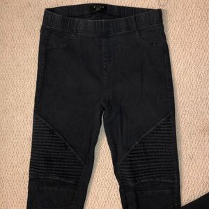 Beulah Moto Zipper Legging Jegging - black